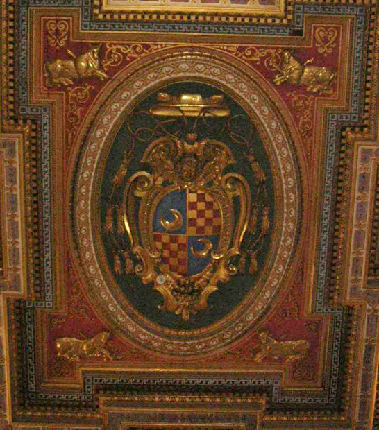  枢機卿ジュリオ・ヴィテッリ（1603年に死去する人）により木製の天井に作られたもの、ローマ、サン・マルチェロ・アル・コルソ教会