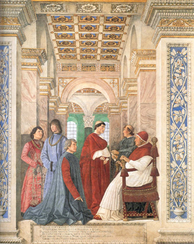 シクストゥス４世と甥たち（Sisto Ⅳ e il Platina）