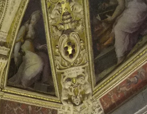 教皇クレメンス７世の紋章、フィレンツェ、ヴェッキオ宮殿、クレメンス７世の部屋。