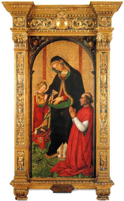 ピントリッキオ「聖母子の前に跪く司教」