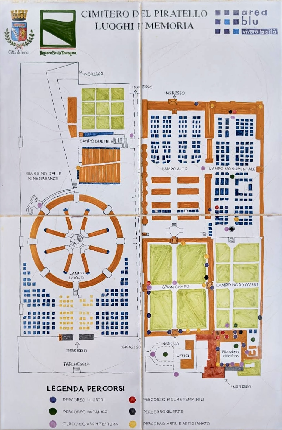 イモラ、ピラテッロ霊園見取り図