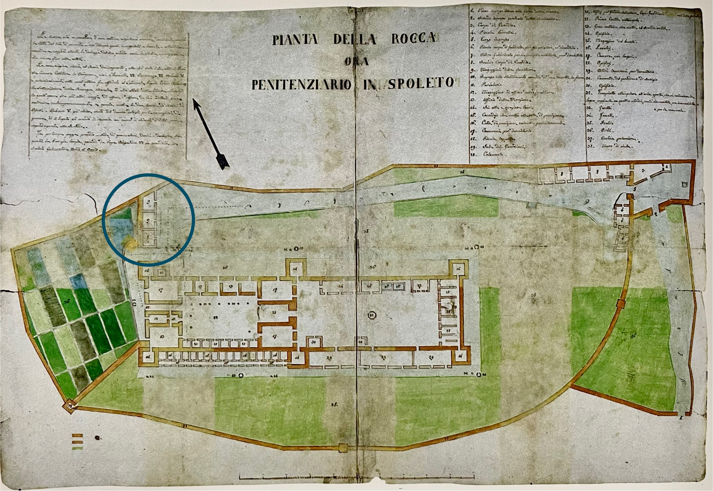 スポレート、城塞、刑務所時代の地図