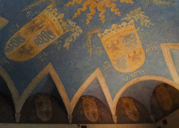 スフォルツァ家紋章、ミラノ、スフォルツェスコ城、公爵の部屋（Sala dei Ducali）。