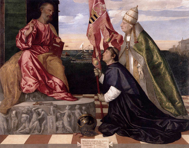 Papa Alessandro presenta Jacopo Pesaro a san Pietro