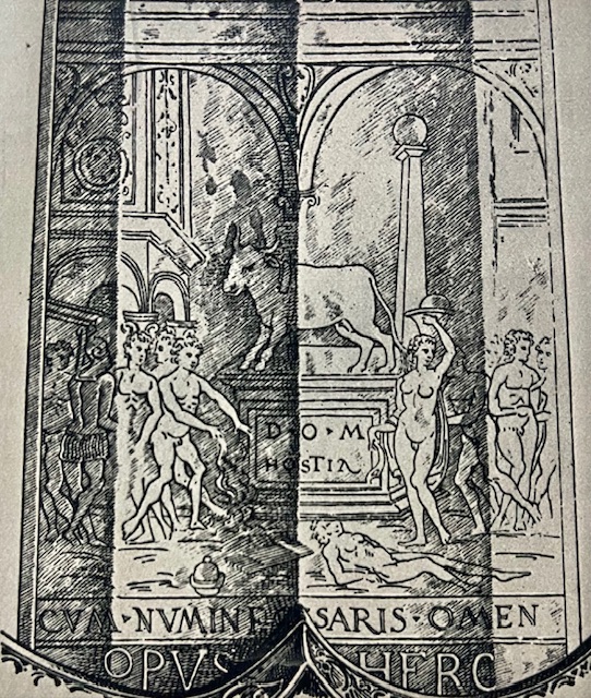 チェーザレの剣、表、装飾、牡牛の犠牲